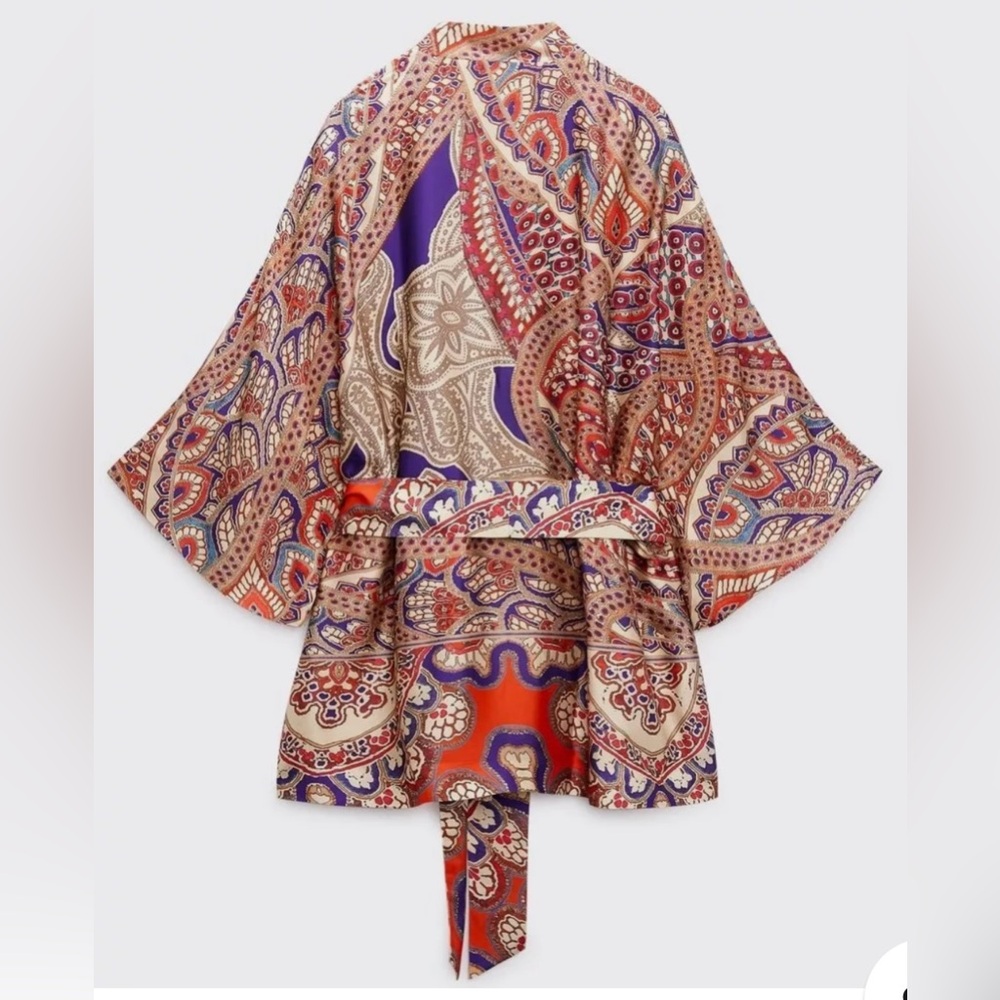 ZARA PRINTED KIMONO SHIRT BLOGGER FAV - Picture 2 of 4